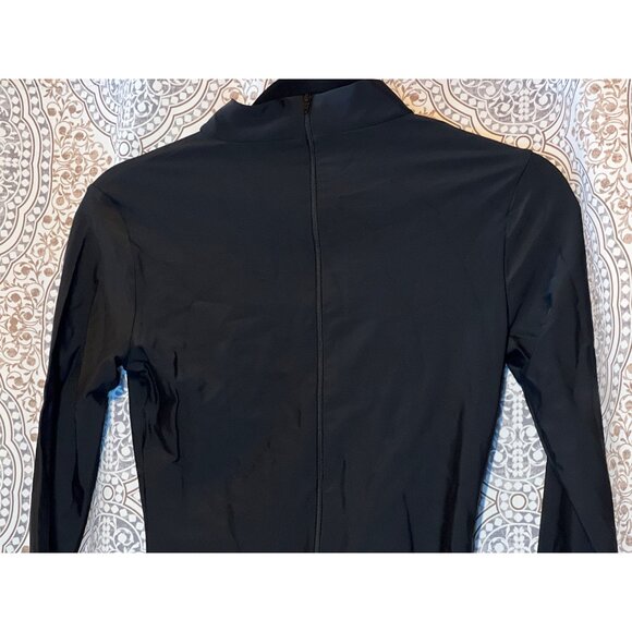 Black Long Sleeve Full Body Jumpsuit With Back Zipper Closure - Picture 4 of 8